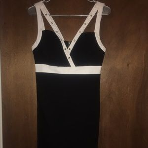 Black and white strappy dress